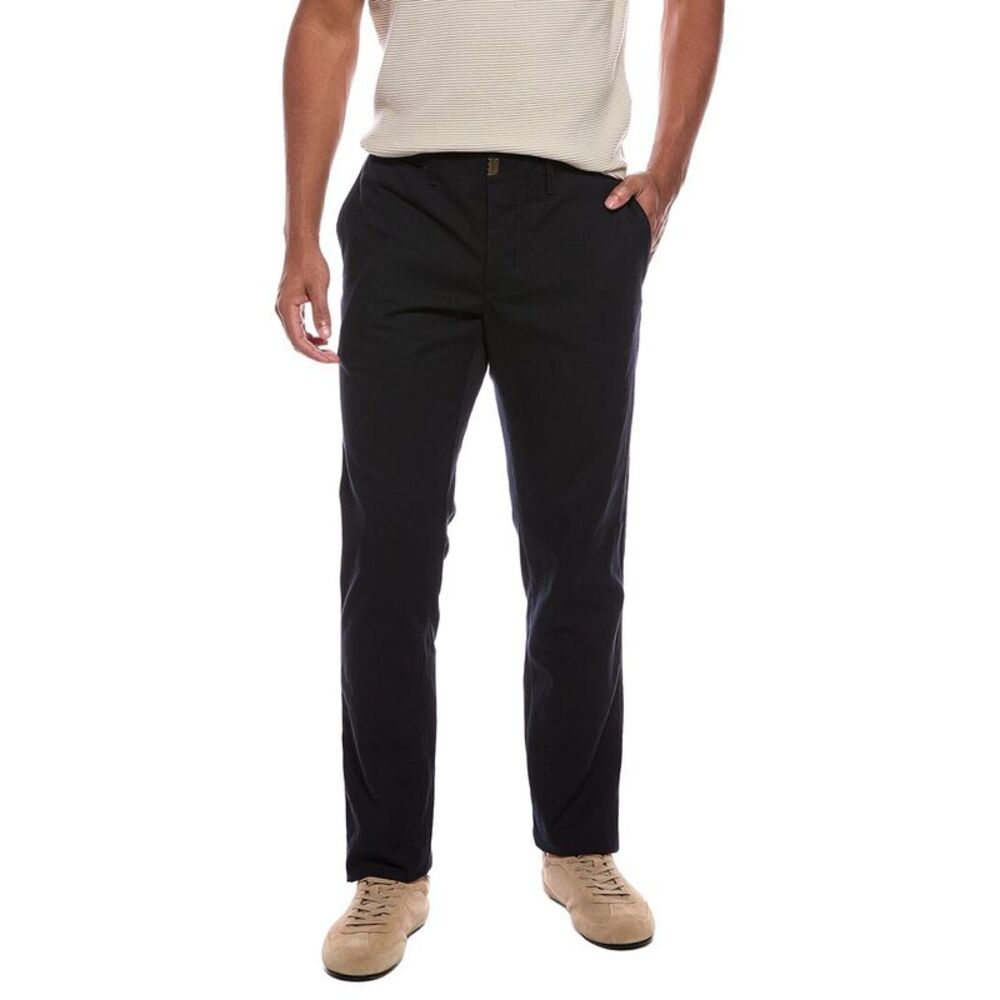 Slowear Mens  Wool-Blend Flat Front Regular Fit Pant, Navy